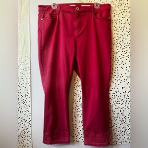 J. Jill Bright Cherry Pink Cropped Denim Pants size 12